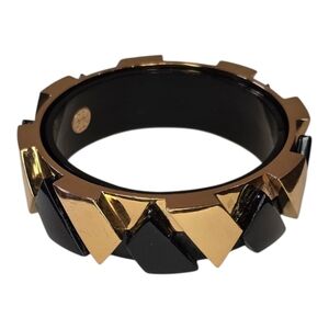 Tori Burch Conner Black Gold Hexagon Bangle Bracelet